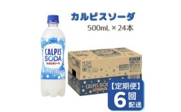 【ふるさと納税】【定期便】カルピスソーダ（500mL×24本）〔6回配送〕078-002