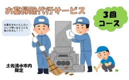 【ふるさと納税】お墓掃除代行サービス（3回コース）代行墓参り おはか そうじ 清掃 クリーニング お手入れ 墓石磨き コケ落とし 除草作