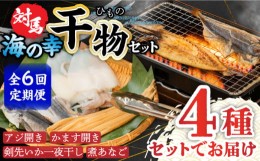 【ふるさと納税】【全6回定期便】対馬 海の幸 干物 セット《対馬市》【対馬地域商社】九州 長崎 海鮮 [WAC028]冷凍 新鮮 魚 イカ あじ 鯵