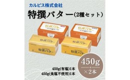 【ふるさと納税】カルピス(株)特撰バター2種セット（450g×2本）【有塩・食塩不使用を各1本】013-011