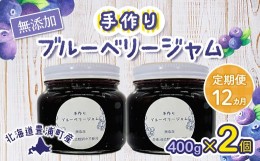 【ふるさと納税】【定期便12カ月】北海道 豊浦町産 無添加手作り ブルーベリージャム400g×2個 【ふるさと納税 人気 おすすめ ランキング