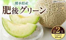 【ふるさと納税】肥後グリーン 2玉 (1玉あたり約1kg超) メロン 果物 フルーツ