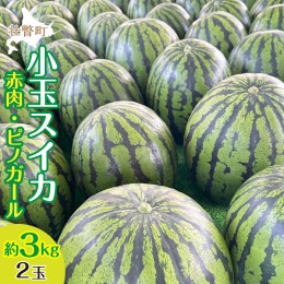 【ふるさと納税】＜2024年8月上旬より順次お届け＞北海道壮瞥産 小玉すいか（赤肉・ピノガール）2玉約3kg スイカ　 SBTN004