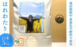 【ふるさと納税】栽培期間中農薬化学肥料不使用 はれわたり 白米 5kg