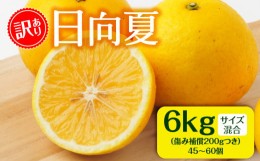 【ふるさと納税】【訳あり】日向夏 6kg＋傷み補償(200g)つき サイズ混合_M249-005