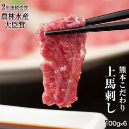 【ふるさと納税】馬刺し 上赤身 ブロック 国産 熊本肥育 冷凍 生食用 たれ付き(10ml×6袋) 100g×6セット 肉 期間限定 絶品 牛肉よりヘル