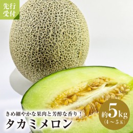 【ふるさと納税】【令和6年産】タカミメロン 約5kg（4玉〜5玉）山形県河北町産【JAさがえ西村山】