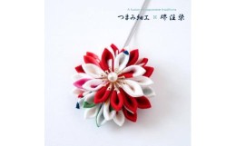 【ふるさと納税】花舞うペンダント「つまみ細工×堺注染」（赤）