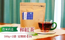 【ふるさと納税】先行予約 定期便 和紅茶 茶葉 100g 2袋 計4回 合計 800g  農家直送 お茶 茶葉 静岡 7月から配送