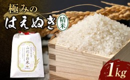 【ふるさと納税】【令和6年産】先行予約 極みのはえぬき（精米）1kg 米 お米 おこめ 新米 ふるさと納税 山形県 新庄市 F3S-2088