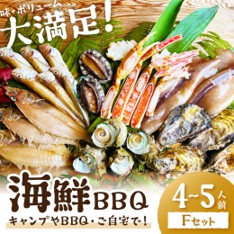 【ふるさと納税】大満足！京丹後・海鮮BBQ　Fセット　豪華盛り合わせ　生ズワイガニ　アワビ付　7種23品（4〜5人前） 