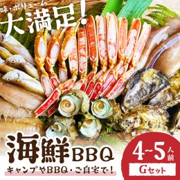 【ふるさと納税】大好評！京丹後・海鮮BBQ　Gセット　大盛り生ズワイガニ　6種23品（4〜5人前） 