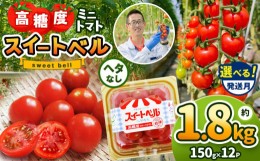 【ふるさと納税】【7月発送】 高糖度 ミニトマト スイートベル （ ヘタなし ） 150g × 12P | 野菜 トマト ミニトマト プチトマト トマト