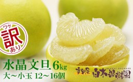 【ふるさと納税】水晶文旦 ご家庭用お得箱 約６kg Mサイズ〜４Ｌサイズ（12〜１６個入り） 訳あり ワケあり 訳 傷 キズ へこみ 文旦 ブン