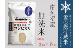 【ふるさと納税】無洗米【定期便5kg×6回】雪室貯蔵米 南魚沼産コシヒカリ