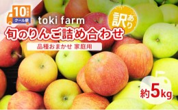 【ふるさと納税】【10月クール便発送】toki farm 旬のりんご詰め合わせ 家庭用 約5kg 品種おまかせ 訳あり【弘前市産・青森りんご】