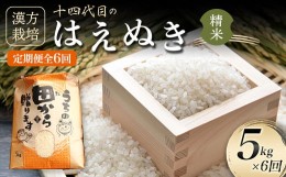 【ふるさと納税】【定期便】令和6年産 漢方栽培 十四代目のはえぬき 5kg（精米）全6回 米 お米 おこめ 山形県 新庄市 F3S-2069