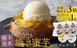 【ふるさと納税】ME2IMO（ミツイモ）とろける焼き蜜芋3個 withジェラート80ml×2種【芋 いも イモ 安納芋 蜜芋 熟成 焼き芋 焼芋 焼いも 