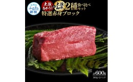 【ふるさと納税】土佐あかうし＆土佐和牛2種食べ比べ（300g×2パック）特選赤身ブロック 特選 赤身 牛 牛肉 赤牛 和牛 国産 エイジングビ