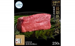 【ふるさと納税】土佐和牛 特選赤身ブロック250g 田野屋銀象完全天日塩1P付き 長期熟成肉 田野屋銀象 完全天日塩付き 赤身 牛肉 ブロック