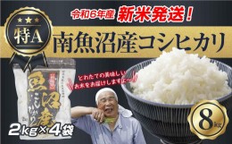 【ふるさと納税】【新米発送】 令和6年産 新潟県 南魚沼産 コシヒカリ お米 2kg×4袋 計 8kg 精米済み（お米の美味しい炊き方ガイド付き