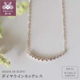 【ふるさと納税】[MADE IN KOFU]K18D0.5ct ダイヤラインネックレス TI-586
