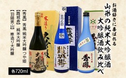 【ふるさと納税】お酒好きに喜ばれる山形の純米大吟醸酒・大吟醸酒飲み比べ 720ml×3本 FY22-565