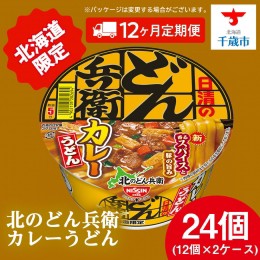 【ふるさと納税】【定期便12カ月】日清 北のどん兵衛 カレーうどん [北海道仕様]24個 カレー うどん カップ麺 即席めん 即席麺 どん兵衛 