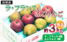 【ふるさと納税】山形市産 ふじりんご・ラ・フランス 詰合せ 3kg FZ20-523