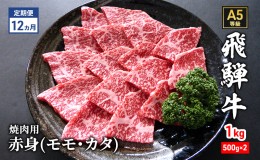 【ふるさと納税】【定期便12ヶ月】牛肉 飛騨牛 焼き肉 セット 赤身 モモ 又は カタ 1kg 黒毛和牛 Ａ5 美味しい お肉 牛 肉 和牛 焼肉 BBQ