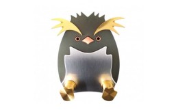 【ふるさと納税】Rockhopper　Penguin(グレー)　スマホスタンド【1525352】