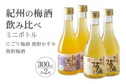 【ふるさと納税】紀州の梅酒 にごり梅酒 熊野かすみと熊野梅酒 ミニボトル300ml×2セット