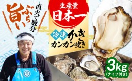 【ふるさと納税】牡蠣 冷凍 殻付き カキ かき おうちで牡蠣小屋気分！【瞬間冷凍】カンカン焼き（ナイフ付き）3kg カキ かき 広島 料理 