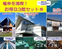 【ふるさと納税】水族館・資料館・展示館　ぐるっと竜串　お得な3館入場券セット（小学生〜高校生までの子供２名用）高知県土佐清水市 観