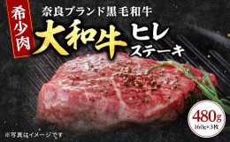 【ふるさと納税】大和牛ヒレ ステーキ用 160ｇ×3枚 （480ｇ）柔らかで上品な味わいの希少な大和牛 ステーキ肉 ステーキ 赤身肉 人気 お