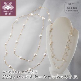 【ふるさと納税】K18 あこや真珠 2Way ステーションパール ネックレス JN613