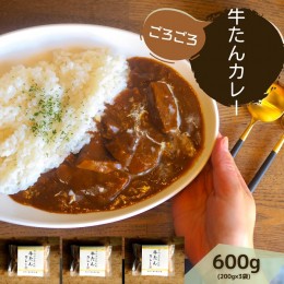 【ふるさと納税】牛たんカレー３個セット【A-66】