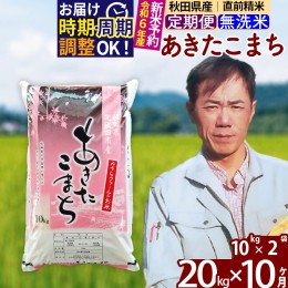 【ふるさと納税】※令和6年産 新米予約※《定期便10ヶ月》秋田県産 あきたこまち 20kg【無洗米】(10kg袋) 2024年産 お届け周期調整可能 