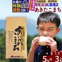 【ふるさと納税】※令和6年産 新米予約※《定期便3ヶ月》秋田県産 あきたこまち 5kg【無洗米】(5kg小分け袋) 2024年産 お届け周期調整可