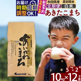 【ふるさと納税】※令和6年産 新米予約※《定期便12ヶ月》秋田県産 あきたこまち 10kg【白米】(5kg小分け袋) 2024年産 お届け周期調整可