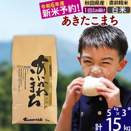 【ふるさと納税】※令和6年産 新米予約※秋田県産 あきたこまち 15kg【白米】(5kg小分け袋)【1回のみお届け】2024産 お米 藤岡農産