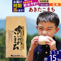 【ふるさと納税】※令和6年産 新米予約※秋田県産 あきたこまち 15kg【玄米】(5kg小分け袋)【1回のみお届け】2024産 お米 藤岡農産