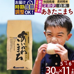 【ふるさと納税】※令和6年産 新米予約※《定期便11ヶ月》秋田県産 あきたこまち 30kg【白米】(5kg小分け袋) 2024年産 お届け周期調整可