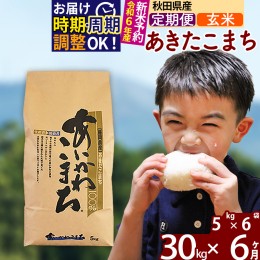 【ふるさと納税】※令和6年産 新米予約※《定期便6ヶ月》秋田県産 あきたこまち 30kg【玄米】(5kg小分け袋) 2024年産 お届け周期調整可能