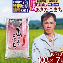 【ふるさと納税】※令和6年産 新米予約※《定期便7ヶ月》秋田県産 あきたこまち 100kg【無洗米】(10kg袋) 2024年産 お届け周期調整可能 