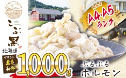 【ふるさと納税】北海道産 黒毛和牛 こぶ黒 ぷるぷる 和牛 ホルモン 計 1kg (500g×2)