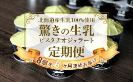 【ふるさと納税】＜6ヶ月定期便＞北海道産 生乳 ジェラート アイス ピスタチオ 毎月8個  ジェラートセット