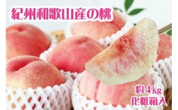 【ふるさと納税】紀州和歌山産の桃　約4kg　化粧箱入※2024年6月下旬頃2024年8月中旬頃順次発送（お届け日指定不可）