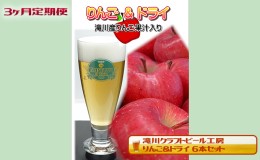 【ふるさと納税】【3ヶ月定期便】滝川クラフトビール工房 りんご＆ドライ 6本セット