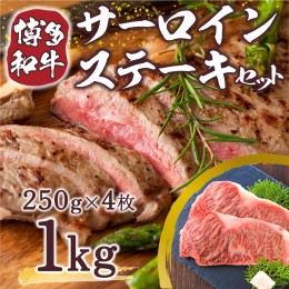 【ふるさと納税】博多和牛サーロインステーキセット 1kg（250g×4枚）　DX010